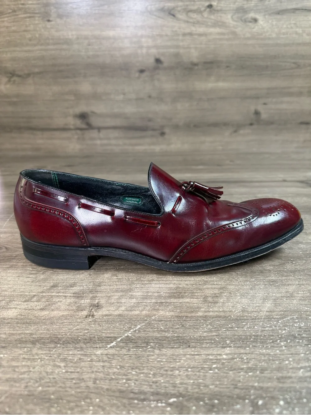 Vintage Florsheim Imperial 644736 Oxblood Tassel Loafers Men’s 13A USA Leather